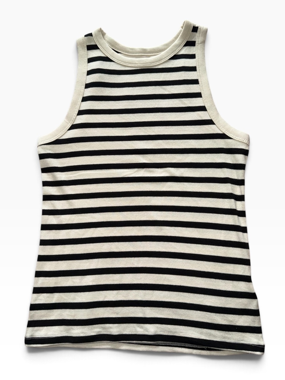 Women's Target A New Day Black & White Striped Tank Top Large